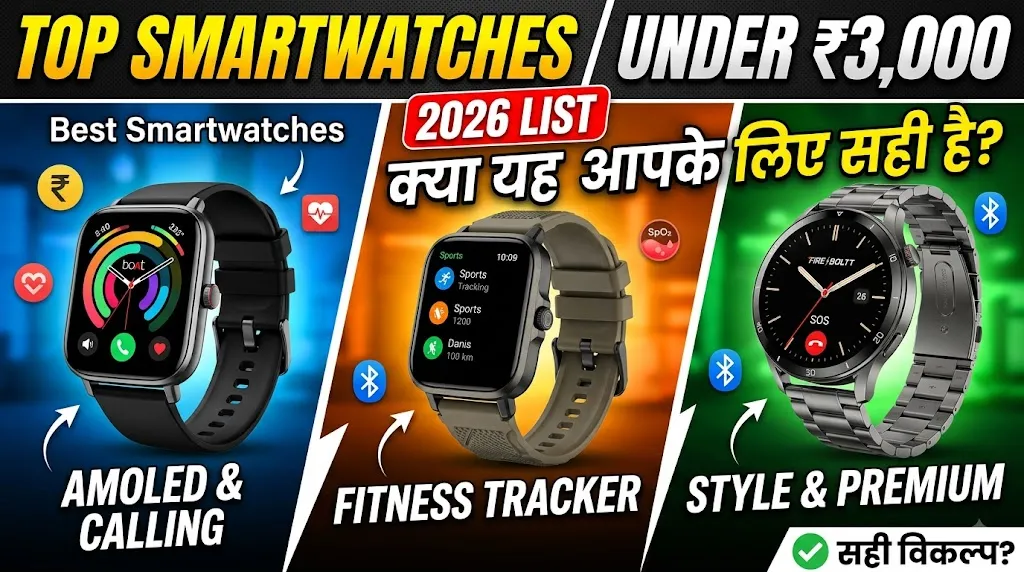 Best Smartwatches Under ₹3,000